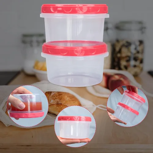 Miniatura 6 de Jucaifu 8 onzas recipientes reutilizables pequeños de plástico para almacenamiento en el congelador con tapa de rosca para snacks y almuerzos