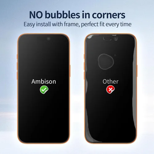 Miniatura 4 de Ambison Paquete de 2 Protectores de Pantalla Mate para iPhone 17 Pro Max de 6.9 pulgadas 2025, Antirreflejos y Antihuellas Dactilares, Sin Burbujas