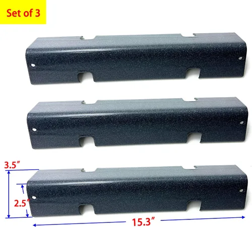 Miniatura 3 de Kit DG271 - Barras aromatizantes de acero porcelánico 7635 de 15.3 pulgadas y tubos de quemador de parrilla de acero inoxidable 69785 para Weber