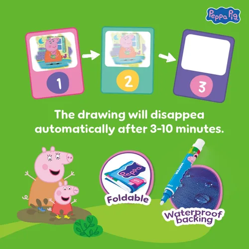 Miniatura 2 de Peppa Pig - Tapete reutilizable para garabatos de agua para niños, tablero de dibujo a color, para niños de 3 años en adelante, para niñas y niños