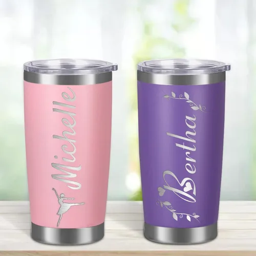 Miniatura 6 de Vasos personalizados con nombres, tapas y pajitas, tazas de viaje grabadas con láser personalizadas de 20 onzas, vasos aislados personalizados