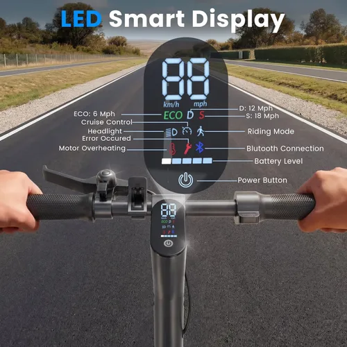 Miniatura 6 de Patinetes eléctricos – Scooter eléctrico para adultos, motor de 1200 W/1000 W/500 W, velocidad máxima de 28/25/21/18 MPH, neumáticos de 10