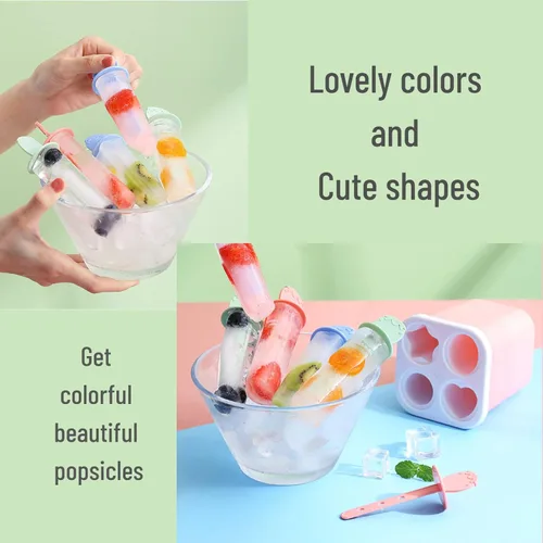 Miniatura 2 de Moldes de paletas de silicona, 12 piezas de moldes de silicona de fácil liberación, sin BPA, moldes para hacer paletas de hielo, moldes para hacer