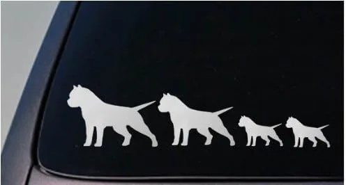 EZ-STIK Pit Bull Family - Adhesivo adhesivo de vinilo de 8.5 pulgadas para automóvil American Bully APBT AMSTAFFD626