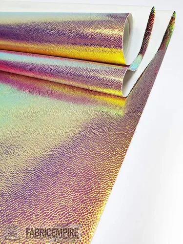 Miniatura 2 de Fabric Empire The Yard - Tapicería de vinilo en relieve, holograma de burbujas holográficas, tela brillante de 54 pulgadas de ancho, vendido por The