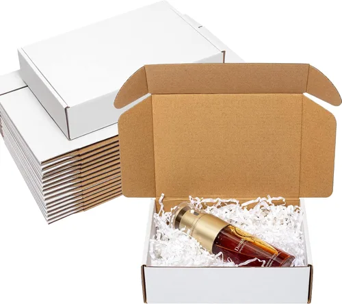 Miniatura 8 de Wowxyz Cajas de envío blancas de 6 x 4 x 3 pulgadas, paquete de 25 cajas de correo de cartón corrugado para pequeñas empresas - Suministros