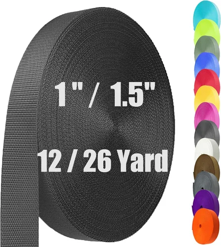Miniatura 15 de Cinta de nailon de 1.5 pulgadas, correa de nailon resistente de 12 yardas, cinta de nailon duradera para equipo de interior o exterior, manualidades