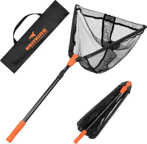 Miniatura 13 de KastKing Pontus - Red de pesca para pescar, plegable y ligera, red de pesca de agua dulce con escala de longitud integrada, mango de aluminio, malla