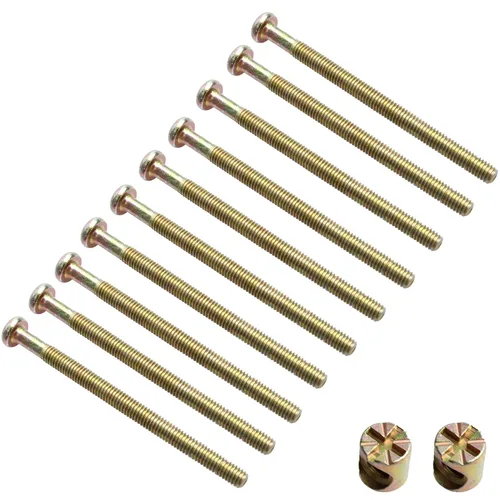 Miniatura 14 de Juego de 10 piezas de tornillos M6 x 100 mm de cabeza plana hexagonal con enchufe - Perfecto para accesorios de cama de madre y bebé - Galvanizado