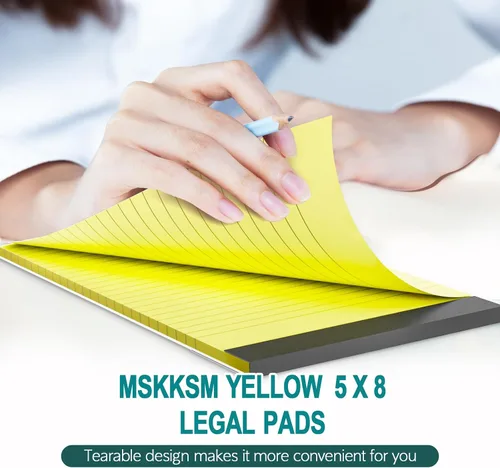 Miniatura 3 de Blocs de Notas 5x8, Paquete de 4 Blocs de Notas Legales Pequeñas 5x8 Amarillo, Blocs de Notas Legales con Renglones para Universidad, Blocs de Papel