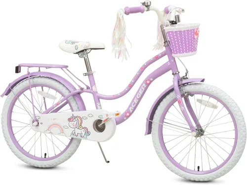 Miniatura 14 de Bixike Bicicleta estilo princesa para niñas con canasta para niños y niñas pequeñas de 2 a 13 años, bicicleta de 12, 14, 16, 18 pulgadas para niños