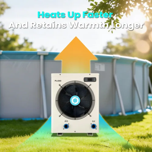 Miniatura 3 de POOLCOMFT Calentadores eléctricos con bomba de calor para piscinas sobre el suelo de hasta 5000 galones, máximo 15980 BTU, 110V-120V/60Hz, alta