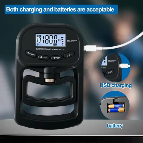 Miniatura 7 de Entrenador de fuerza de agarre de mano, dinamómetro de agarre de mano de 396 libras/396.8 lbs con pantalla LCD, ideal para deportes, escuela y uso