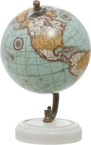 Miniatura 7 de Deco 79 Globo de mármol con base de mármol, 5' x 5' x 8', verde azulado