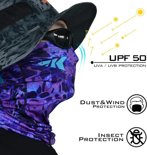 Miniatura 3 de KastKing Sol Armis - Polaina para el cuello, máscara facial UPF 50, máscara de protección solar UV para hombres y mujeres, pesca, senderismo
