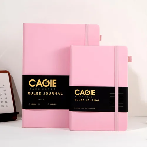Miniatura 6 de CAGIE Cuaderno rayado, 320 páginas, cuaderno rayado universitario, diario grueso de papel de 2.95 oz/yd², diario B5 de tapa dura de cuero para Rosado