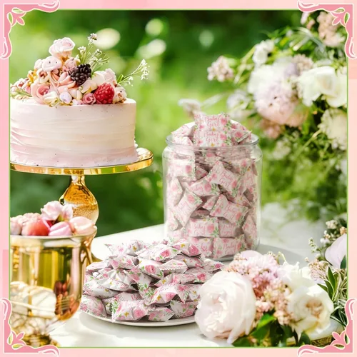 Miniatura 6 de Naucoos Dulces de baby shower para niña, bolsa de 26.5 onzas, 150 mentas duras a suaves, envueltas individualmente, caramelos rosados para baby