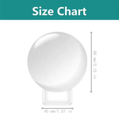 Miniatura 3 de MerryNine Bola de cristal K9 para fotografía de 3.15 pulgadas con elegante soporte metálico y paño limpio de microfibra, accesorio decorativo