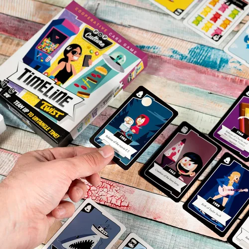 Miniatura 5 de Timeline Twist Pop Culture Edition - ¡Prueba tu conocimiento cronológico! Juego de preguntas cooperativas, divertido juego familiar para niños