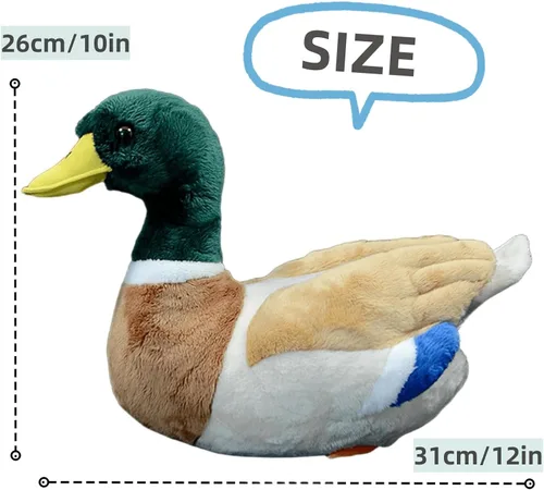 Miniatura 3 de FRANKIEZHOU Peluche realista de pato real de 12 pulgadas de largo, peluche de pato realista, juguetes de peluche de pato suave, regalos para niños