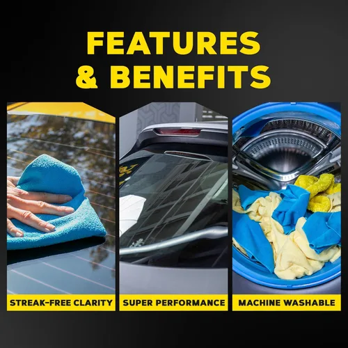 Miniatura 4 de Toallas de vidrio Meguiar's Perfect Clarity, mantenga las ventanas brillantes usando toallas de limpieza de vidrio reutilizables premium con un