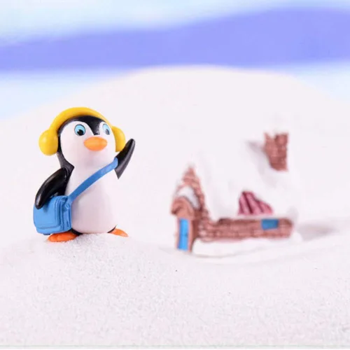 Miniatura 5 de Figuras de pingüino lindas, juego de 4 figuras de pingüino, decoración de pastel y decoración de jardín de hadas