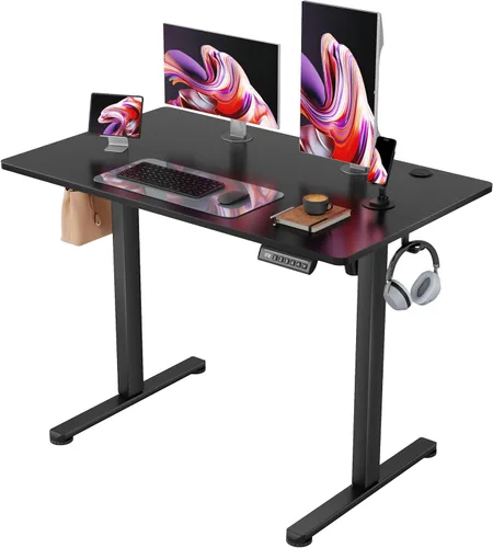 Miniatura 21 de Furmax Escritorio eléctrico de pie de 45 x 24 pulgadas, escritorio de pie para sentarse, altura ajustable, escritorio de oficina en casa con memoria