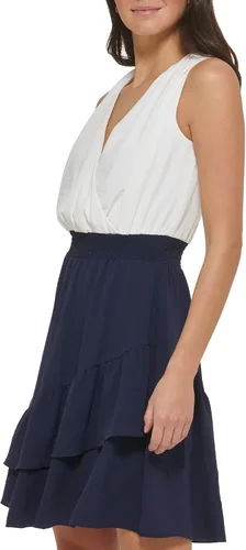 Miniatura 2 de DKNY Cintura fruncida sin mangas con cuello en V