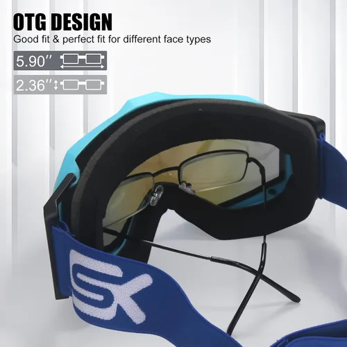 Miniatura 4 de SKYWAY Gafas de esquí, gafas de snowboard para hombres y mujeres, motos de nieve, esquí, patinaje SS6004