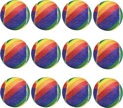 Miniatura 25 de URBEST Pelota de tenis, 12 paquetes de pelotas de tenis de entrenamiento, pelotas de práctica para jugadores novatos, pelotas de juego para perros