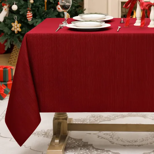 Miniatura 16 de Softalker Mantel rectangular de jacquard - Fundas de mesa de damasco geométrico, impermeables, resistentes a las manchas, lavables, de poliéster