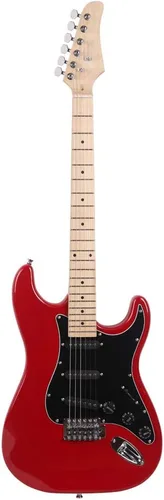 Miniatura 2 de Vasitelan Kit completo de guitarra eléctrica de 39 pulgadas para principiantes, tamaño completo con amplificador de 20 W, con correa, bolsa, Rojo