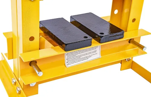 Miniatura 5 de JEGS Prensa hidráulica de taller Acero con acabado amarillo 6 toneladas Montaje superior de banco Rango de trabajo de hasta 4 1/4 pulgadas