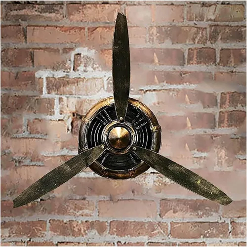 Hélice de metal KTV para decoración de pared, estilo industrial retro, hélice mecánica montada en la pared, escultura de pared de hierro forjado 3D,