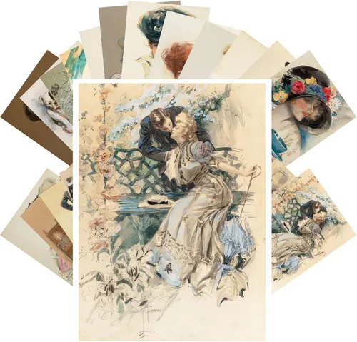 PIXILUV Postales vintage (24 piezas de 4 x 6 pulgadas cada una) Hermosos retratos de hombres y mujeres victorianos, postales vintage, tarjetas de