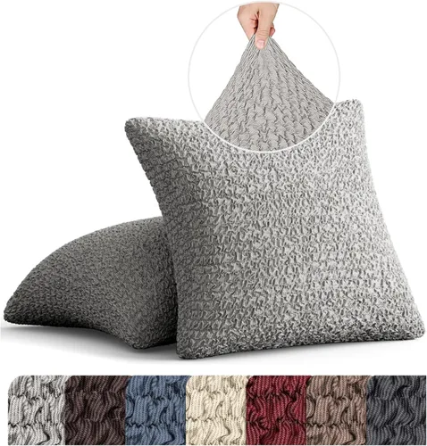 Miniatura 8 de PAULATO BY GA.I.CO. Mille Righe Collection - Juego de 2 fundas de almohada de 18 x 18 pulgadas, funda de tela de algodón suave, 1 protector elástico