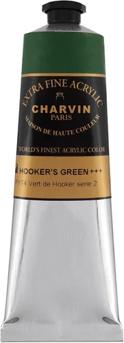 Miniatura 107 de Charvin Pintura acrílica profesional extrafina – verde absenta, tubo de 2.1 fl oz, pigmentos de triple fresado, resistente a la luz, pinturas