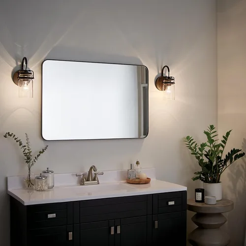 Miniatura 9 de Lámpara de pared Brinley de Kichler, para 1 foco y con pantalla de vidrio transparente, 45576OZ, 100watts, 120 volts Bronce antiguo