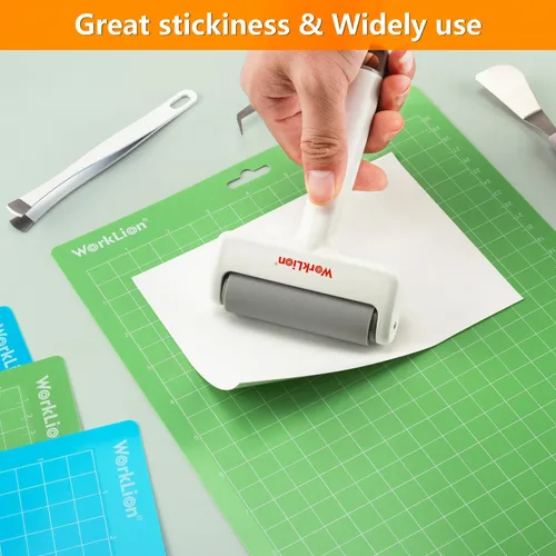 Miniatura 5 de Worklion Alfombrilla de corte compatible con Cricut Joy Xtra: 8.5 x 12 pulgadas, paquete de 6 (4 adhesivos estándar y 2 adhesivos ligeros)