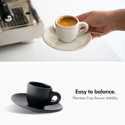 Miniatura 4 de KIVY Tazas de Gres para Espresso, Juego de 4 Piezas - Diseño Italiano, de Paredes Gruesas, 3 oz, Aptas para Microondas y Lavavajillas Verde