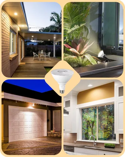 Miniatura 6 de EDISHINE PAR38 Bombillas LED de inundación para exteriores, paquete de 2 unidades, equivalente a 120 W, regulable, impermeable, bombilla LED