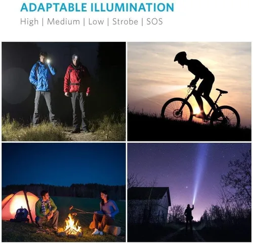 Miniatura 5 de Pocketman Linterna frontal LED, linterna impermeable con zoom, linterna LED súper brillante para camping, correr, senderismo, lectura, ciclismo