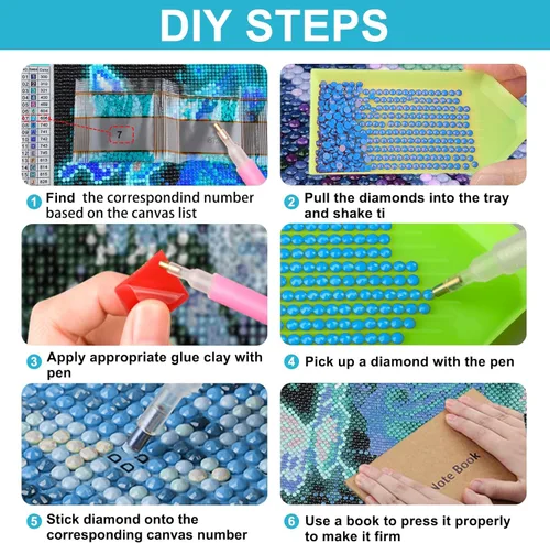 Miniatura 7 de SENQAO Kits de Pintura de Diamantes de Pavo Real para Adultos, Pintura de Diamantes de Pavo Real DIY 5D Taladro Completo Kit de Arte de Diamantes