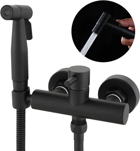 Miniatura 9 de Pulverizador de bidé de mano para bidé de agua caliente, pulverizador de mano Shattaf Accesorio de baño para inodoro con válvula mezcladora de latón
