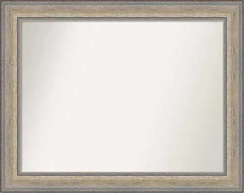 Miniatura 355 de Amanti Art Espejo de baño plateado para sobre fregadero, 28 x 47 pulgadas, espejo rectangular de plata imperial, marco de madera tradicional de gran