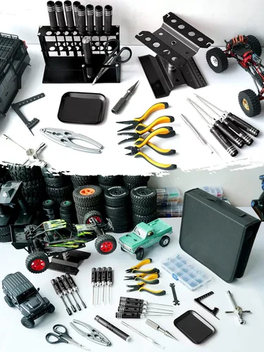 Miniatura 6 de Kit de herramientas RC Juego de destornilladores (plano, Phillips, hexagonal), soporte de metal, soporte de trabajo RC, kit de tornillos de 522