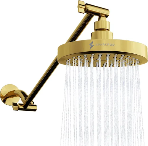 Miniatura 11 de SparkPod Cabezal de Ducha de Lluvia Redondo con Brazo de Extensión - Cabezal de Ducha de Altura Ajustable con Rendimiento de Alta Presión