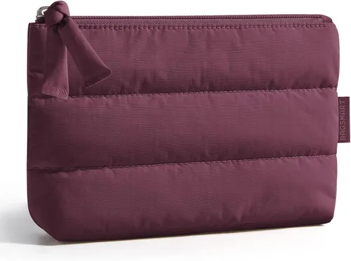 Miniatura 25 de BAGSMART Pequeña bolsa de maquillaje, neceser portátil esponjoso con cierre de cremallera con encanto, organizador de viaje resistente al agua