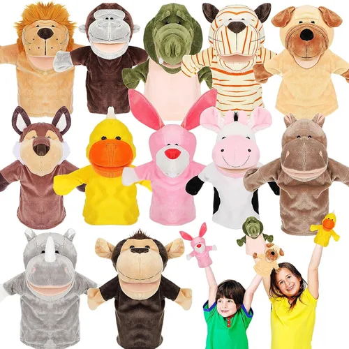Wettarn Juego de 12 Marionetas de Animales con Boca Activa para Niños, Juguete para Niños y Niñas, para Narración de Historias, Escuela Infantil,