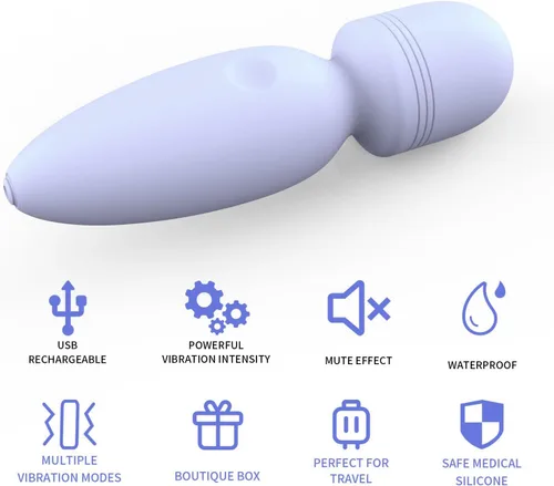 Miniatura 5 de Fuwyiy Mini herramientas de masajeador, pequeño masajeador de mano inalámbrico impermeable con 10 modos de vibración, masajeador personal de mano